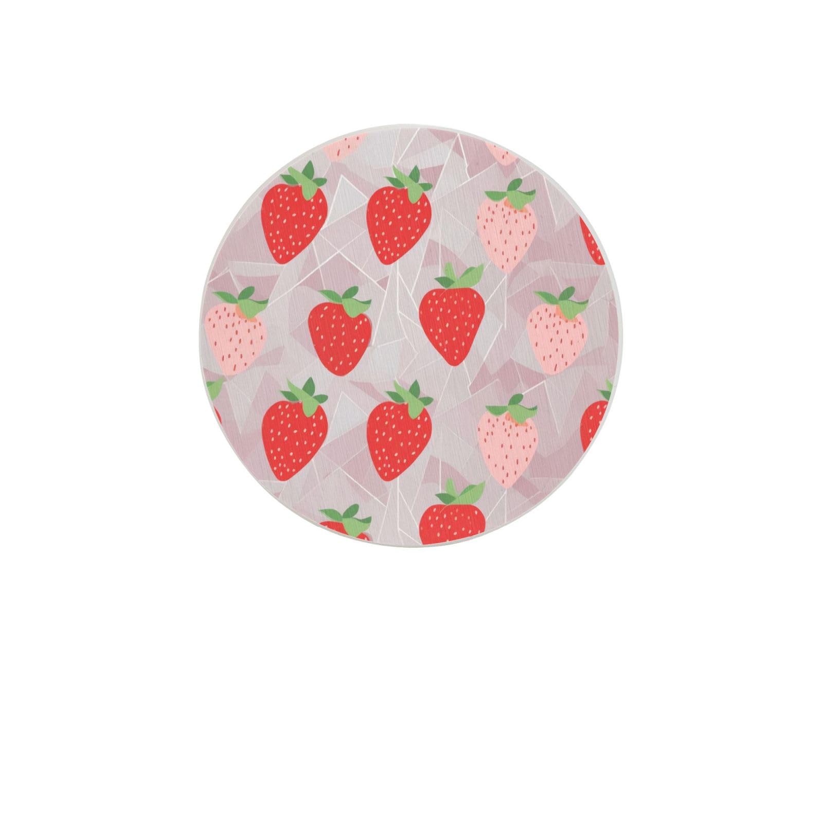 Strawberry Absorbent Drink Coasters Diatomaceous Round Coaster 4 Inch Reusable Cup Coasters Set 4pc