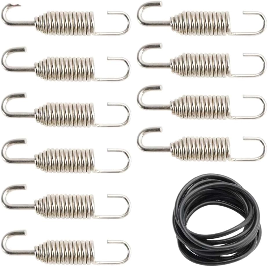 10 PACK STAINLESS STEEL SWIVEL EXHAUST SPRINGS 57MM 44MM Compatible With Automotive Motorcycle Parts