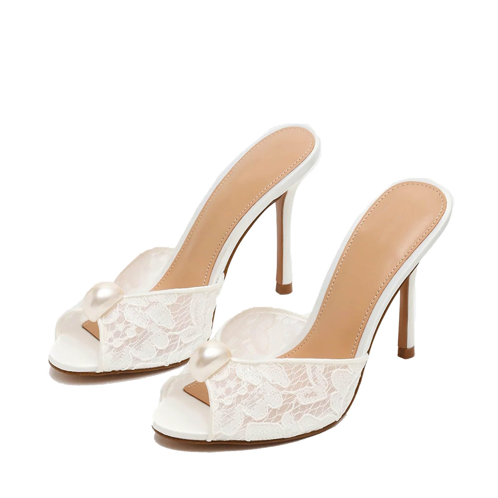 ZJGZF Ruched Kitten Heels for Women 3 Inch Pointed High Heels Sandals Peep Open Toe Slip on Stiletto Pumps Sexy Dressy Mules