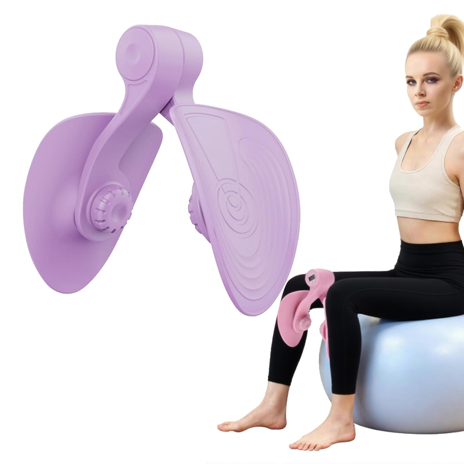 Axvxby Thigh Master Kegel Pelvic Floor Trainer for Women and Men Inner Thigh Exerciser Leg Strengthener Workout Equipment Home Gym Pilates Device (Purple)