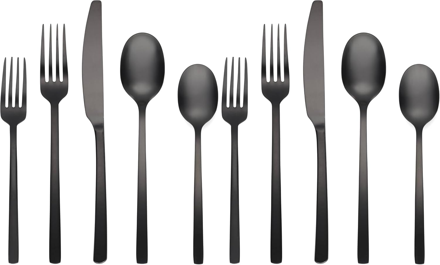 Cambridge Silversmiths Beacon Flatware Set, 18/0 Stainless Steel, Dishwasher Safe, Flatware Collection, Black Satin, 20-Piece, Service for 4