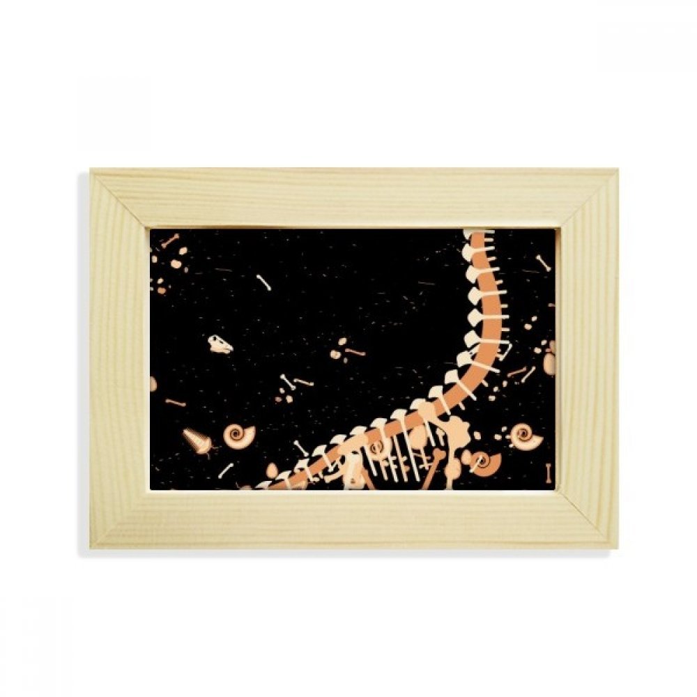 Marco de fotos de madera 5x7 pulgadas con diseño de dinosaurio y huesos DIYthinker