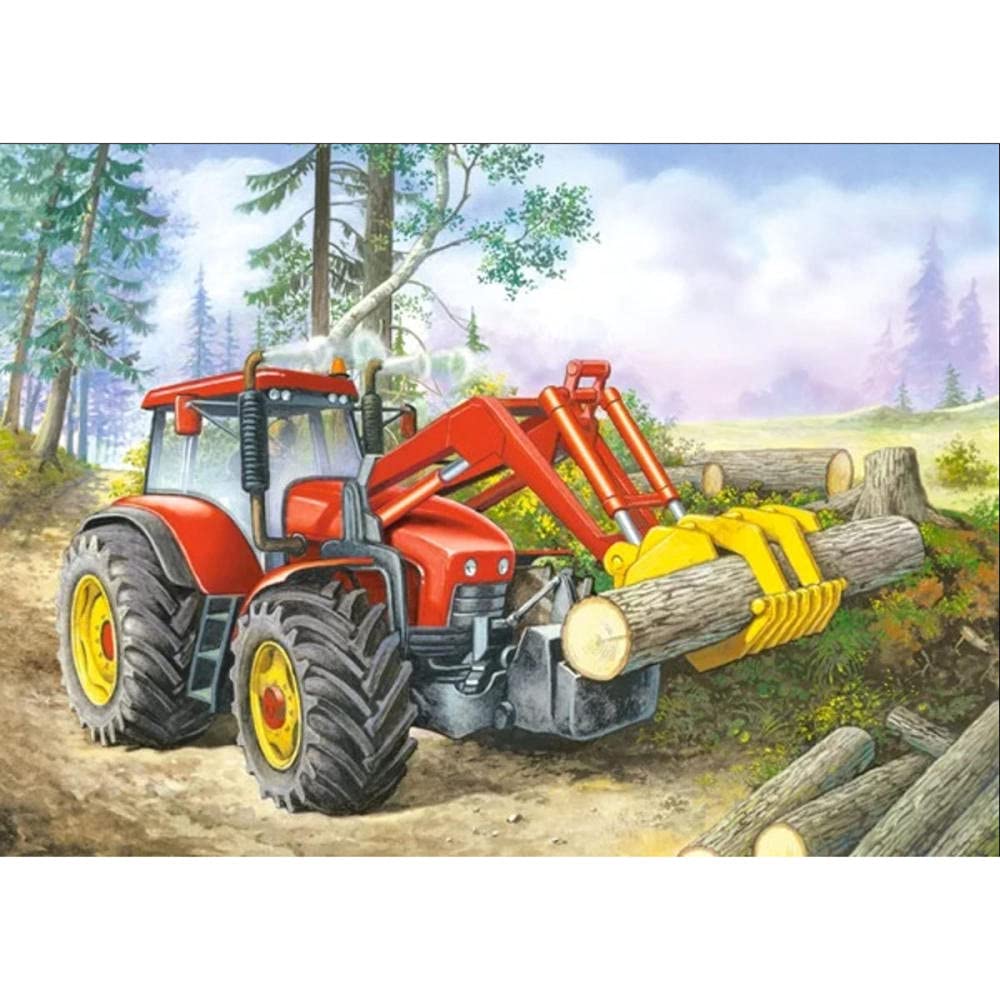 ZHXXFD Diamond Painting Kits for Adults Kids,Full Round Drill Diamond Painting Farm Red Tractor 55x80 Large 5D Diamond Art Cross Stitch Embroidery Crystal Gifts Wall Art — image 1