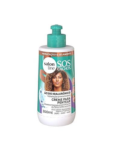 Salon Line - Linha SOS Cachos (ácido hialurónico) - Creme Para Pentear Hidratante 10.1fl oz - Colección (SOS Curls (ácido hialurónico) - Crema
