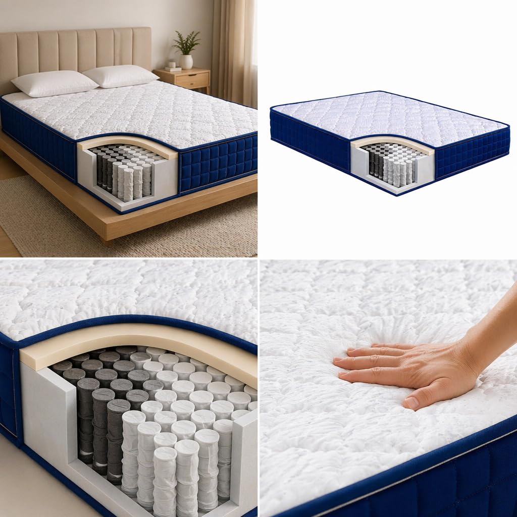 Materasso 1 Piazza e Mezza a Molle Insacchettate 120x190 - Ortopedico, Ergonomico e Memory - Alto 20cm - Anallergico, Antiacaro, Anti Muffa e Antibatterico (Piazza e 1/2 120cm Molle Insacchettate)
