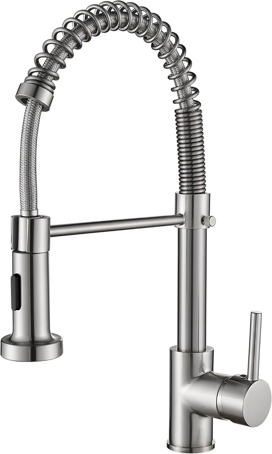 Cobbe Brushed Nickel Kitchen Tap, Spring Sink Mixer Taps With Pull Down Sprayer, 2 Spray Modes High Arc Swivel 360° Single Handle Lever Kitchen Tap (Brushed Nickel)