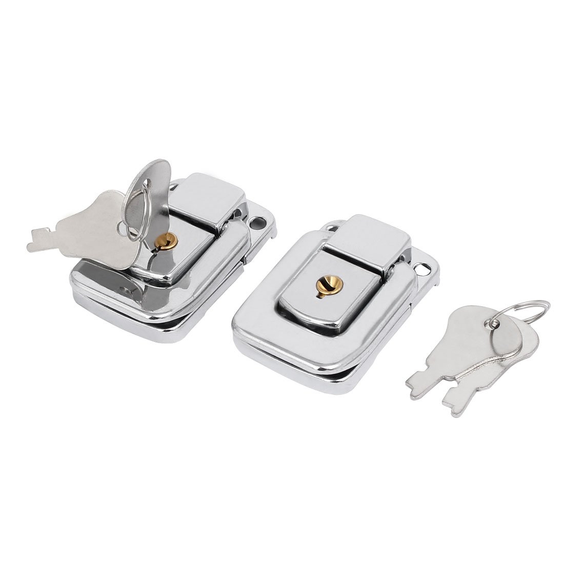 Uxcell Silver Sourcingmap Toolbox Jewelry Box Toggle Latches Catch Hasp Lock Tone 2Pcs W Keys