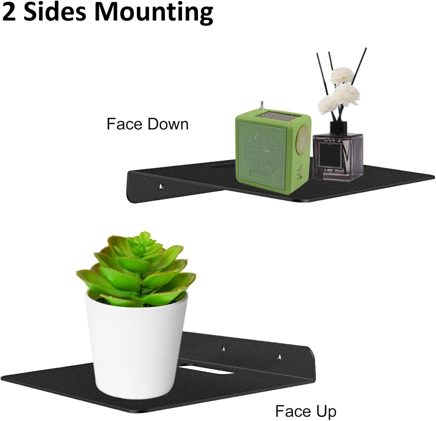 Metal Wall Shelves Floating Shelf for TV Box, Speaker, Router, Camera and Home Decor (2)