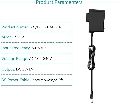 Miniatura 3 de AC DC 5V 1A Adaptador de fuente de alimentación 5W 5V 1000mA 800mA 500mA Adaptador de CA/CC 50/60hz Salida DC 5Volt 1A Adaptador de corriente con 5V