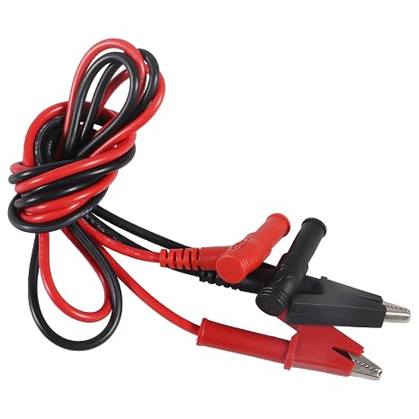 DIANN 2pcs Multimeter Test Leads Banana Plug Right Angle to Alligator Clips Soft Test Cable Wires for Electrical Testing 3.3ft / 1m