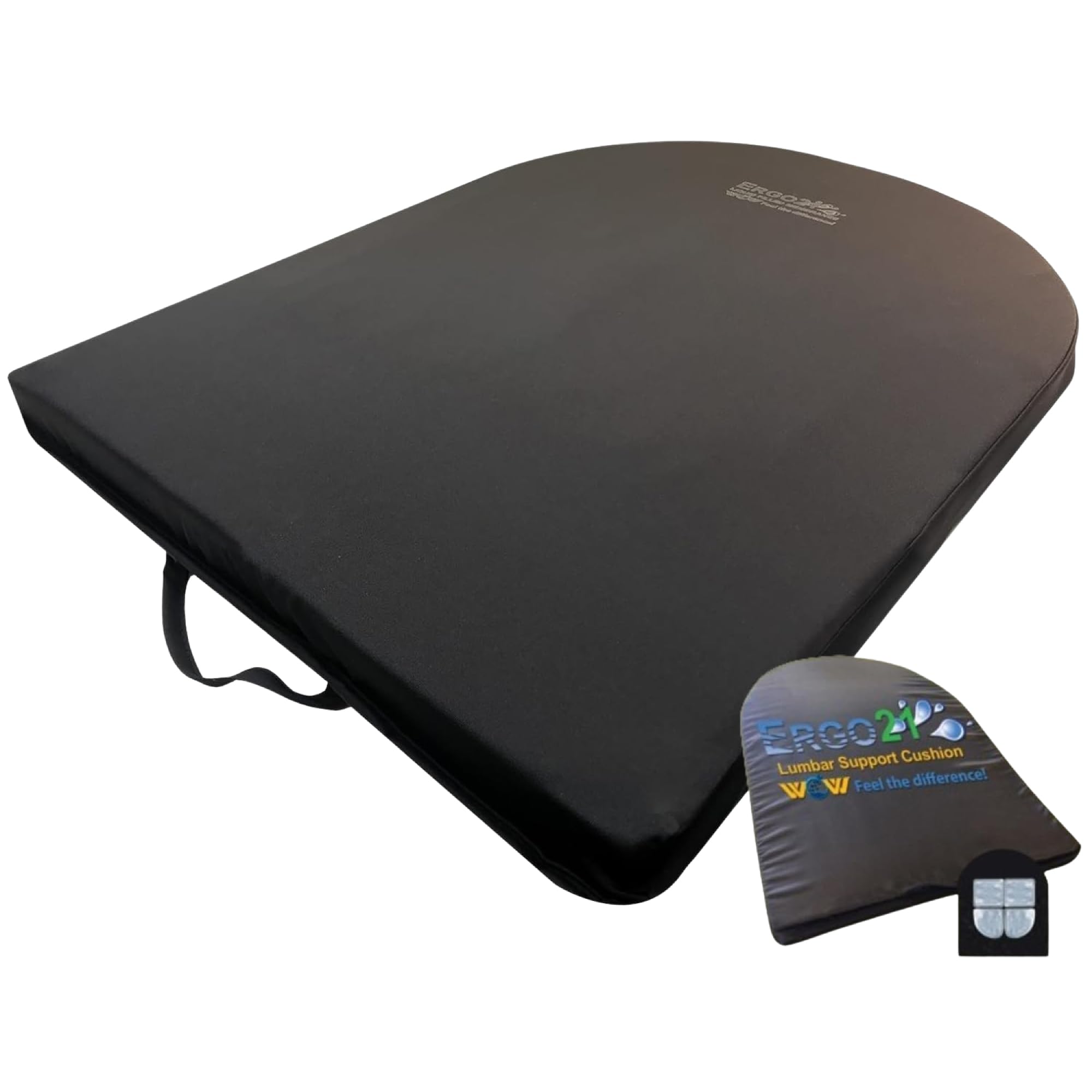 Lumbar Pillow Lower Back Support Cushion for Back Rest, Good Posture, Spine Pain, Long Sitting Hours at Chair, Office, Car Seat, Wheelchair, Large (18" W x 24”x 1.5”)