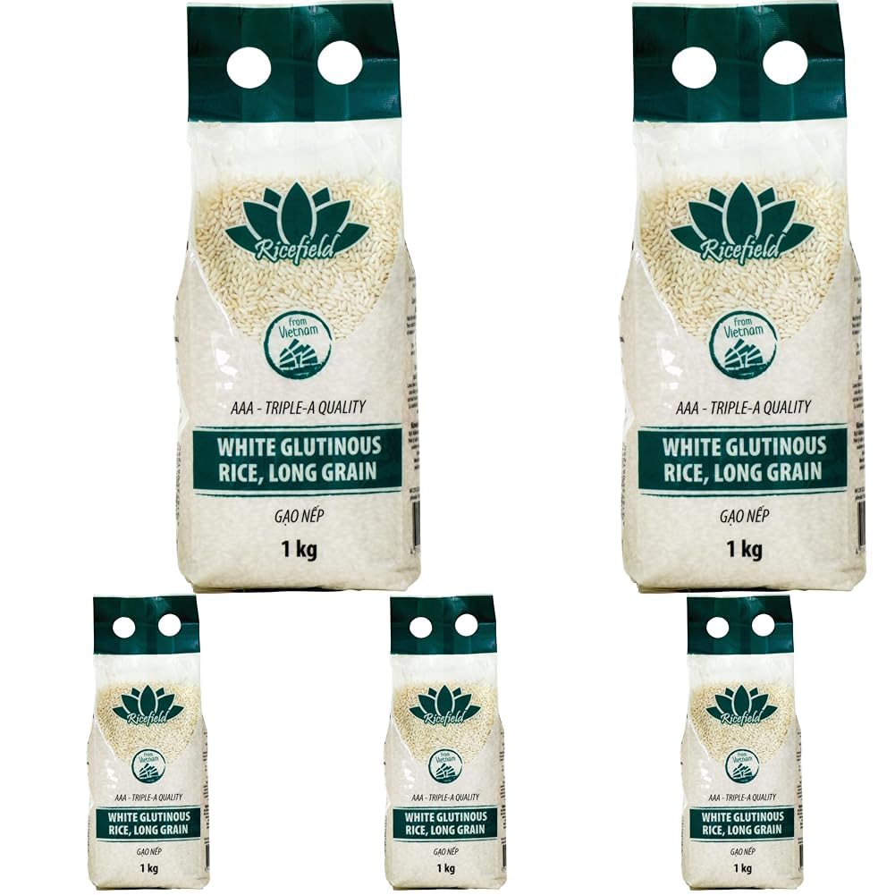 RICEFIELD Klebreis, 1 kg (Packung mit 5)