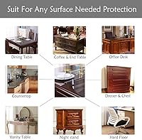 Vista 9 de Protector de escritorio transparente de cristal de 1.5 mm de grosor, 36 x 20 pulgadas, protector de mesa de PVC rectangular, resistente al agua