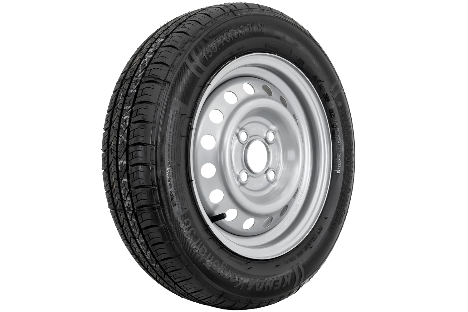 Kenda Ruota per rimorchio 155/70 R13 74N completa – Pneumatico 13 pollici 4 stagioni cerchione acciaio 4Jx13 H2 4x100 ET30