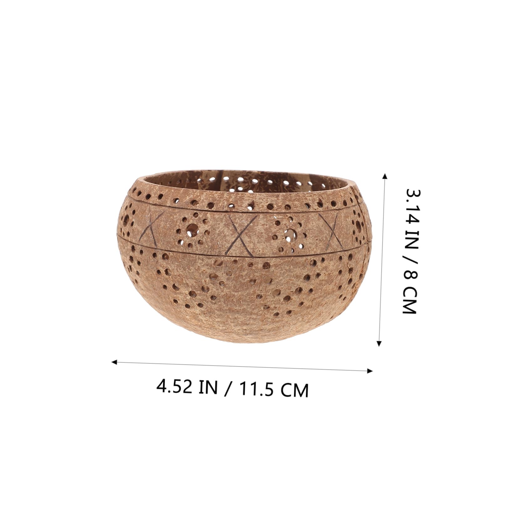 VINTORKY Coconut Shell Candle Bowl Natural Coconut Shell Holder for Jar Candles