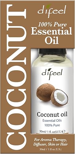 Difeel Aceite esencial 100% puro, aceite de coco, en caja, 1 oz.