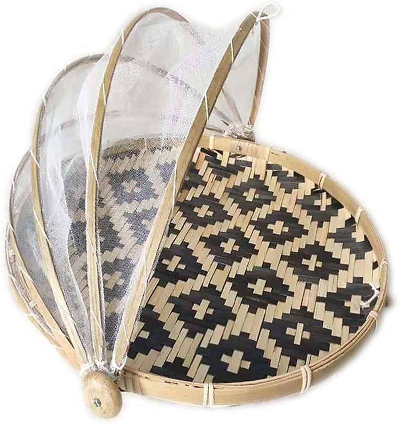 ROYAUX Cestas de Almacenamiento antimosquitos Carpa Plegable Tejida a Mano para Servir Alimentos Cubierta a Prueba de Polvo de Frutas Carpa de Red de Malla para Picnic (Size : 30 * 20CM) (40 * 25CM)