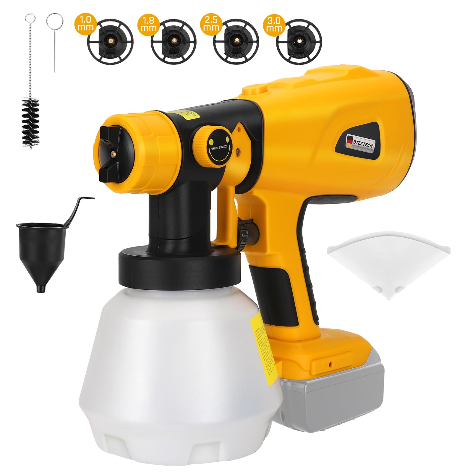 Paint Sprayer for Dewalt 20V MAX Battery, HVLP Spray Paint Gun with Brushless Motor and Copper Nozzle, 200W Cordless Paint Sprayer for Home Interior and Exterior, House Painting(Battery Not Included)