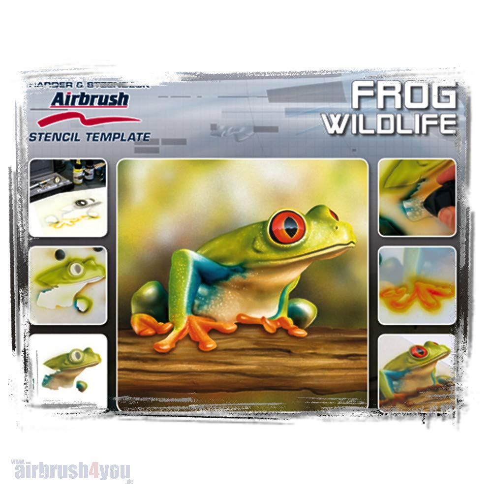 Pochoirs A4 aérographe Frog Wildlife Harder & Steenbeck de haute précision