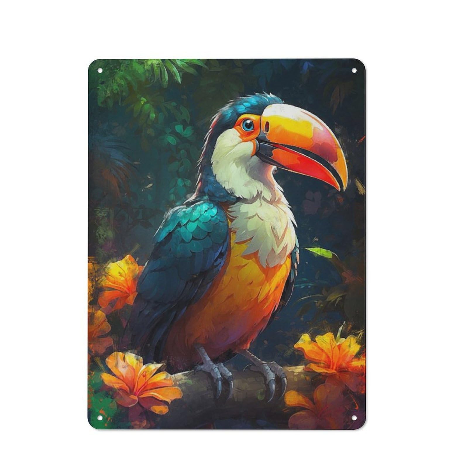 Junmoney Toucan Tango In The Jungle Retro Tin Sign 40X30cm For Living Room Wall, For Home Interiors, Feature Walls And Decorative Displays