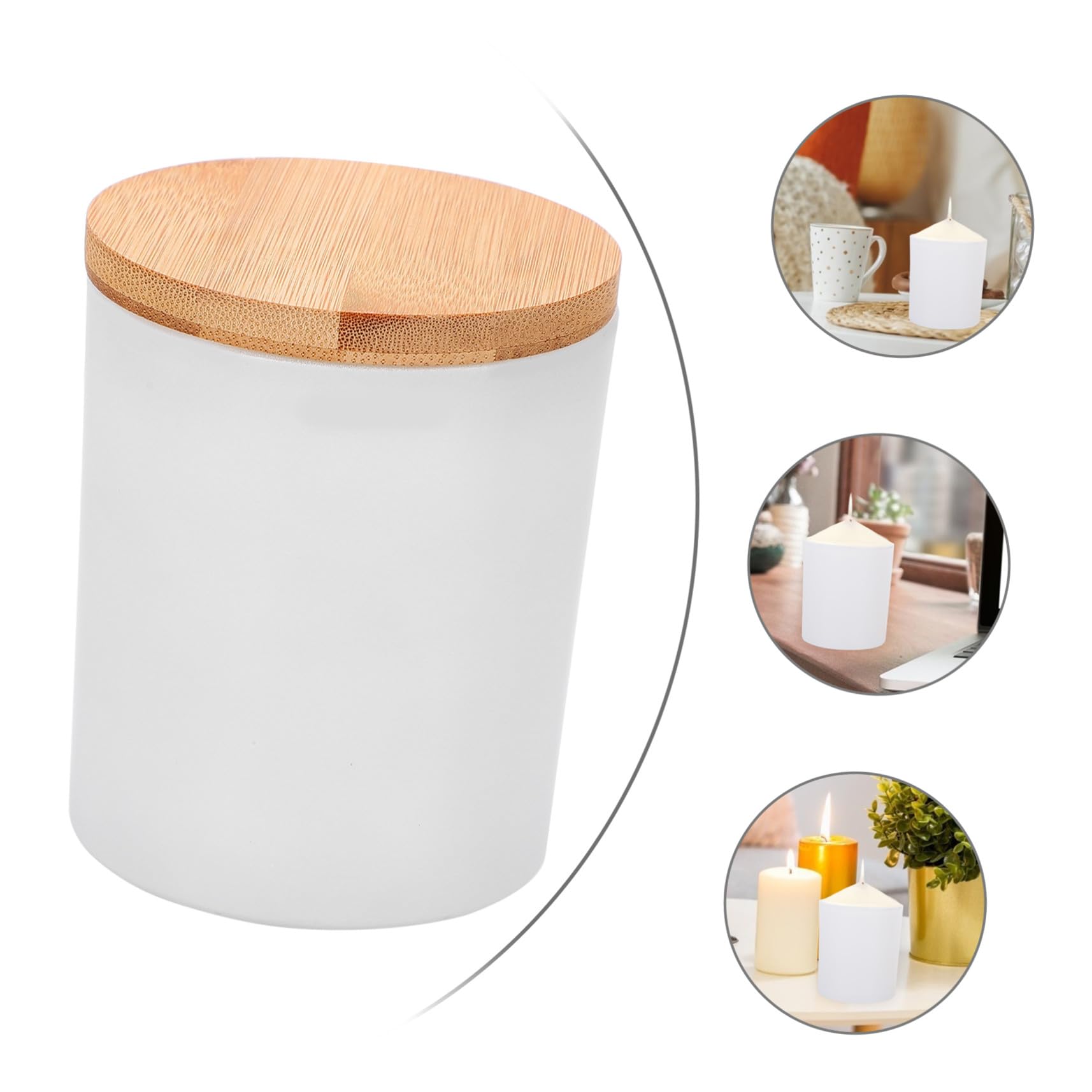 TOPBATHY Selbstgemacht 4 Stück Weiß Kerzenglas aus Glas für Duftkerzen