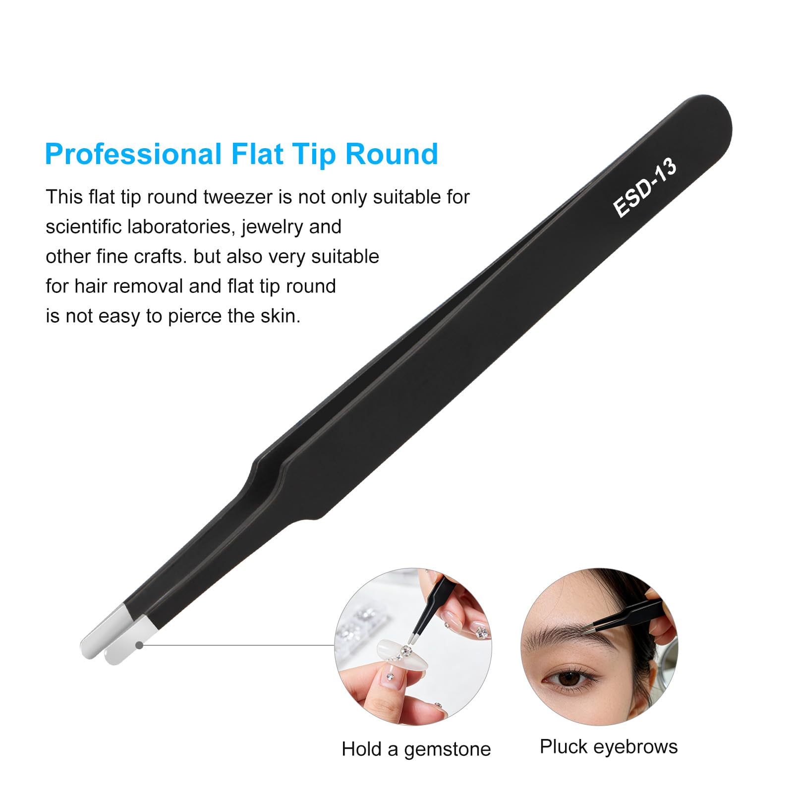 3PCS Precision Tweezers Set, Upgraded ESD high-end anti-static for Craft — Amazon image 4