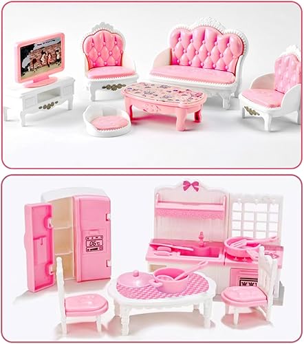Miniatura 3 de Juego de 35 piezas de accesorios de muebles para casa de muñecas, muebles para casa de muñecas pequeña, muebles en miniatura, accesorios para casa