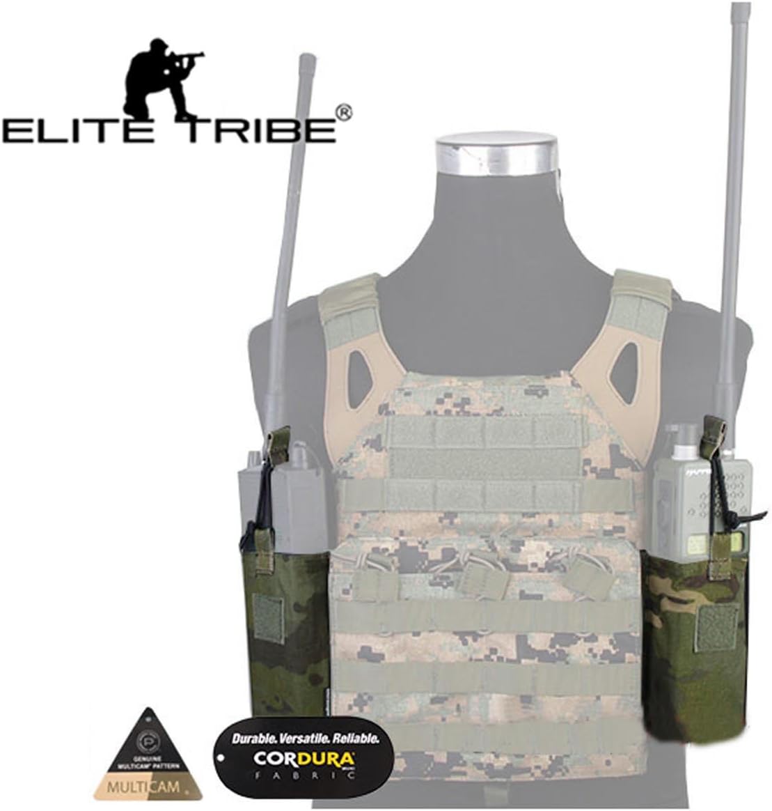 Emersongear MOLLE JPC MBITR Radio Pouch Set Utility Military Double Sub Bag
