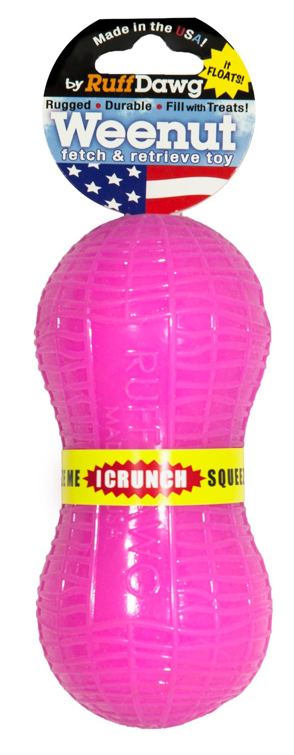 Ruff Dawg Assorted Neon Colors Weenut crunch rubber Dog Toy