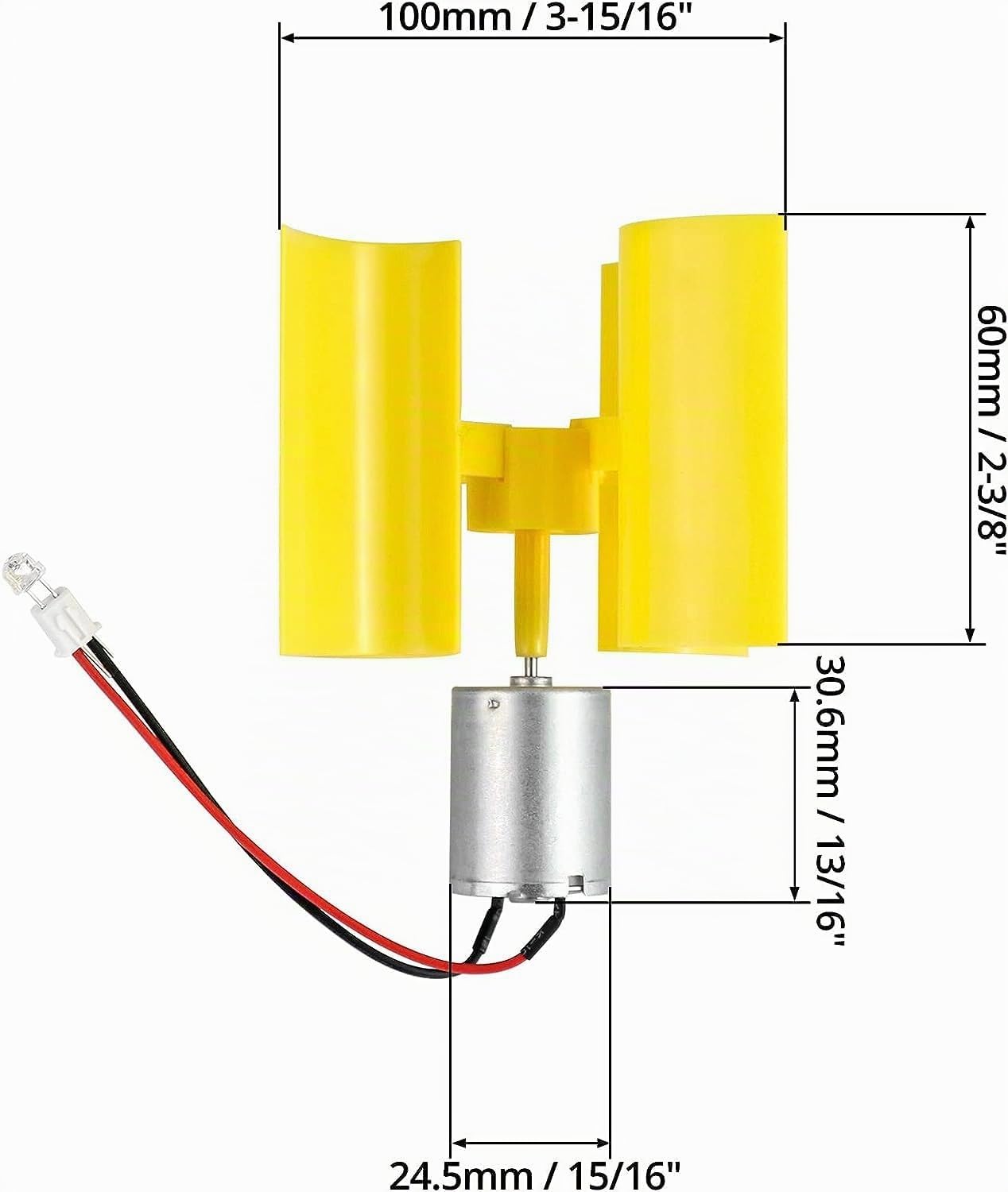 Jadeshay Generatore di energia eolica - Mini generatore di turbine eoliche Kit generatore eolico verticale Modello didattico fai da te, Giallo