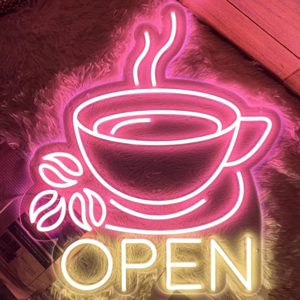 LED Sign Coffee Bar Neon Signs Café Led Lights Wine Wall Decorative Night Lamps Party Decoration Light USB Brightness Adjustable