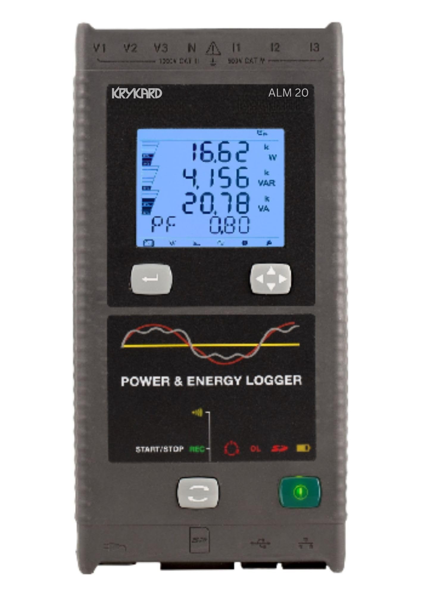 KRYKARD Power Quality Analyser ALM 20 - Current (TRMS AC + DC): 5 mA to 10000 AAC/ 50 mA to 5000 A DC, Current ratio: Up to 25 KA, Frequency: 42.5-69Hz, 340 460Hz.-image-30