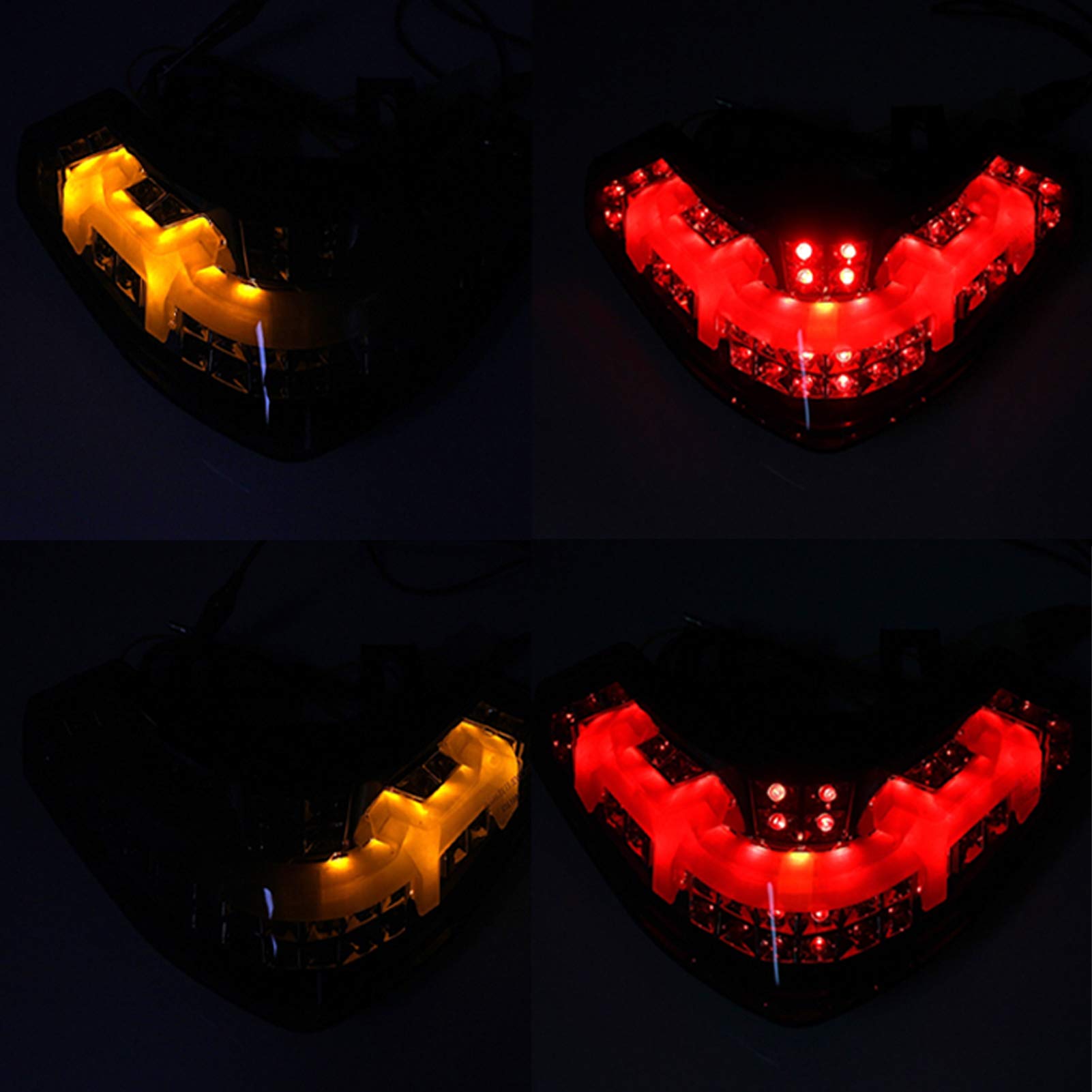 KIMISS Luz trasera de la motocicleta-Luz trasera LED para motocicleta, montaje de luz trasera con señal de de freno LED, lente ahumada para Multistrada 1200 / 1200S 2010-2014