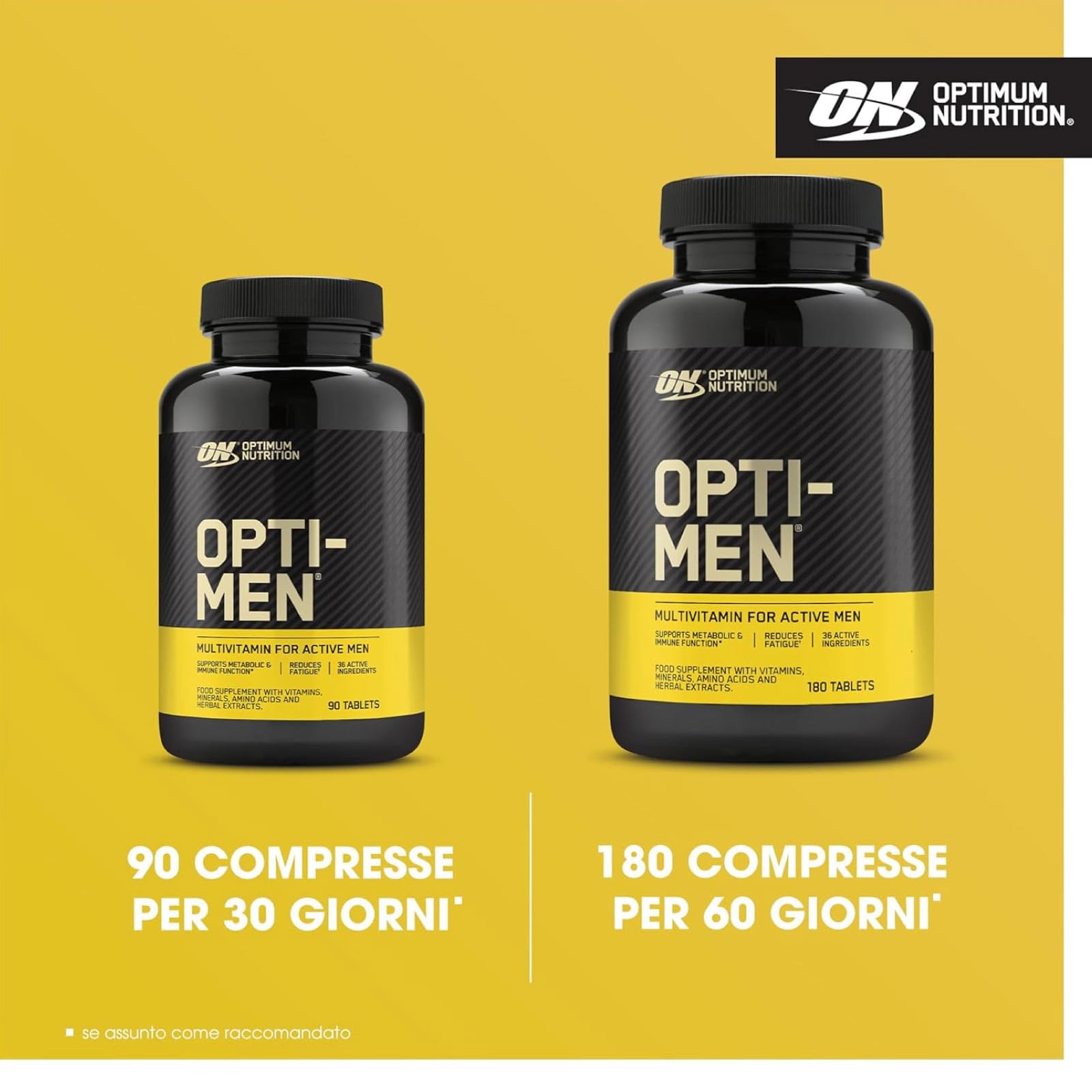 Optimum Nutrition Opti-Men Multivitamin Nahrungsergänzungsmittel mit Mineralien, Aminosäuren und Pflanzenextrakten für den Stoffwechsel und das Immunsystem 60 Portionen 180 Tabletten