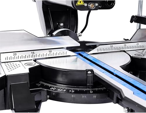 Miniatura 6 de Sierra ingletadora deslizante de doble bisel de 12 pulgadas con guía láser, hoja 80T, bisel de 0-45, sierra ingletadora de 15 amperios con mesa de