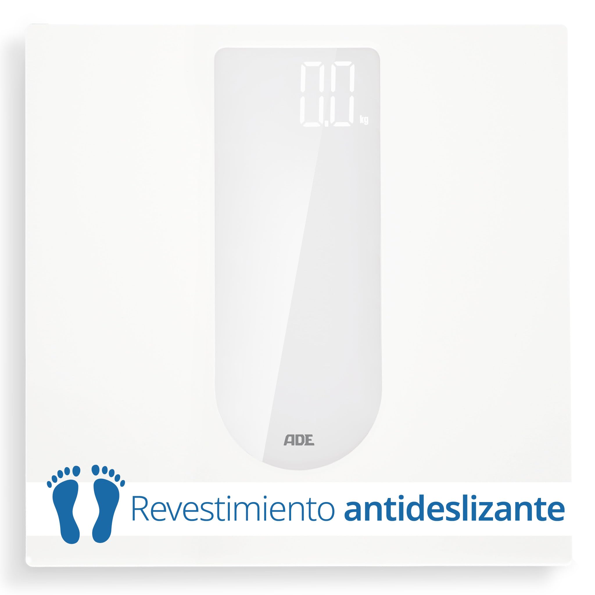ADE Bascula de baño electrónica | gran pantalla LED de alto contraste | base antideslizante | peso máximo de 180 kg y 100 gramos de precisión | blanco
