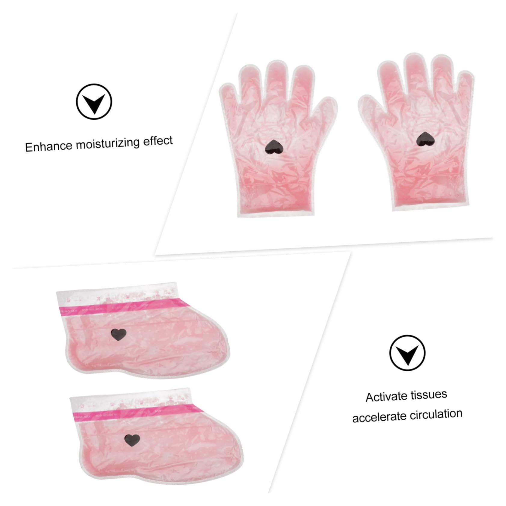 WOONEKY Kit de Cera para Pies Y Manos con Parafina Rosa Funda de con Guantes de Spa para Tratamiento en El Hogar