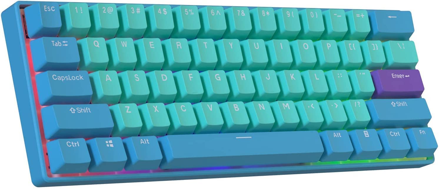 BOYI 60% Cherry MX Switch Mechanical Keyboard,BOYI 61 Key Mini RGB PBT Keycap Type-C Wired NKRO Mech