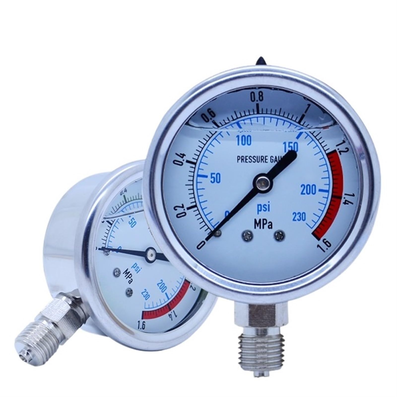 0-60MPa water psi pressure gauge for home G1/4 Radial stainless steel manometer for Air oil water Hydraulic(0-25Mpa)