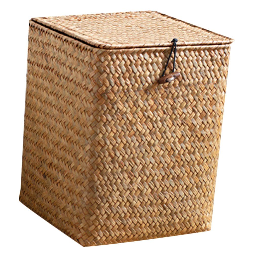 Caja de almacenamiento tejida pastoral PRETYZOOM para decoracion