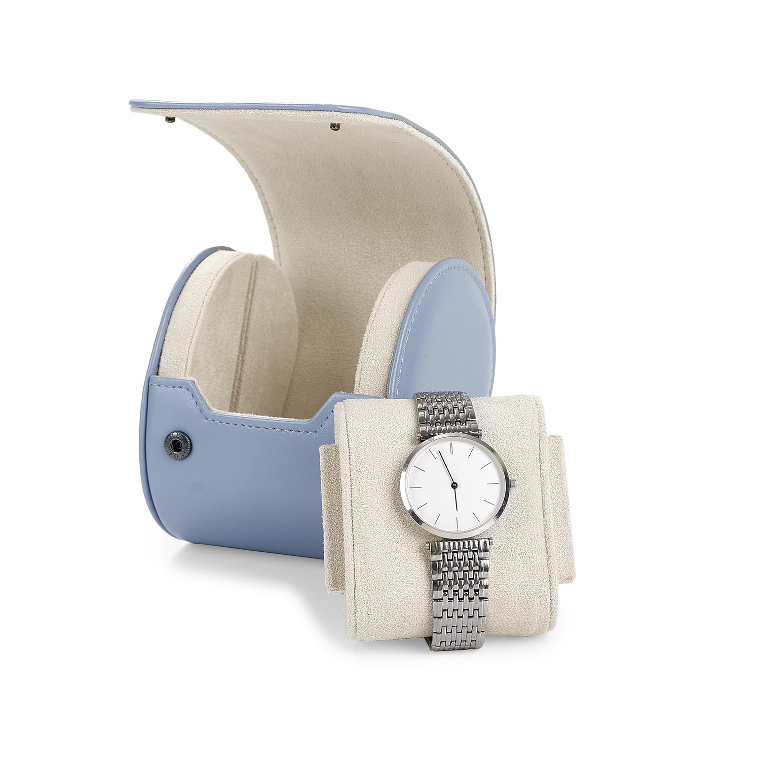 HVMBEUGOS Blue Single Watch Storage Box Travel Watch Organsier Box with Removable Pillow for Valentine's Day Fathers Day Birthday Anniversal Christmas Day