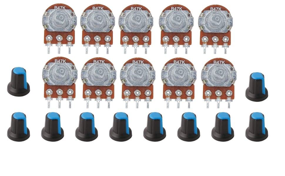 47K ohm Potentiometer Single Variable Resistor with Knobe (Round) Pack of 10 (B0BTB2HMYY) Amazon Price History, Amazon Price Tracker