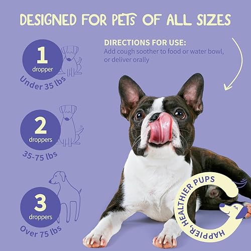 Miniatura 6 de Remedio para la tos para perros, para la tos de la perrera, alivio de alergias de perros con fórmula natural, gotas líquidas para calmar la garganta