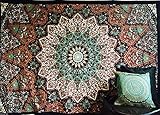 Material: 100% Cotton Azul y blanco negro diseño psicodélico indio elefante Star Mandala de pared manta Hippie gitana cubierta de flores dormitorio deco 100% algodón 2 Single 80 \"X54\" mano bloque impreso diseño de impresión mandala tapiz colgar en la pared playa colcha bazzaree UK vendedor