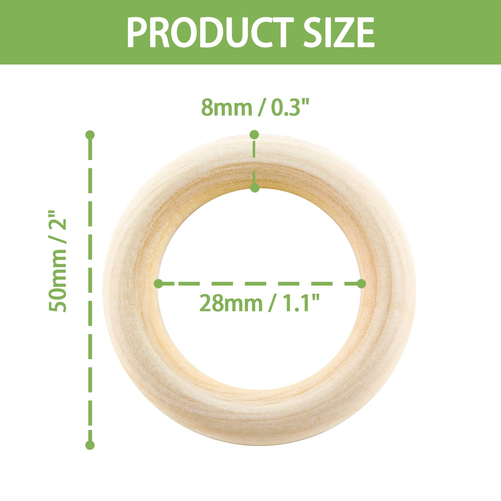 Bivethoi 30 Anelli In Legno Naturale Da 40 Mm – Lisci, Incompiuti, Per Fai Da Te, Gioielli E Decorazioni