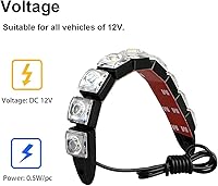 Vista 4 de 2 piezas de tiras de luces LED de 9 luces para circulación diurna DRL, lámpara antiniebla de punto brillante flexible, luz de alto poder de despeje