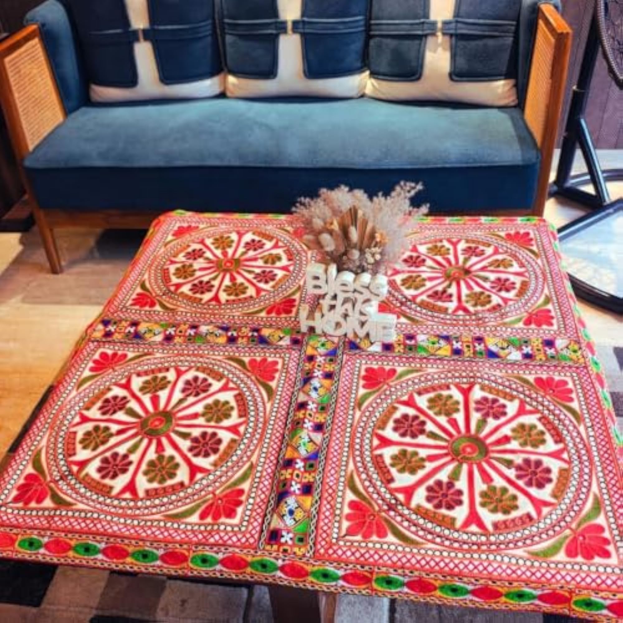 Kutch Embroidery Square Table Top/Wall Hanging - Chakra