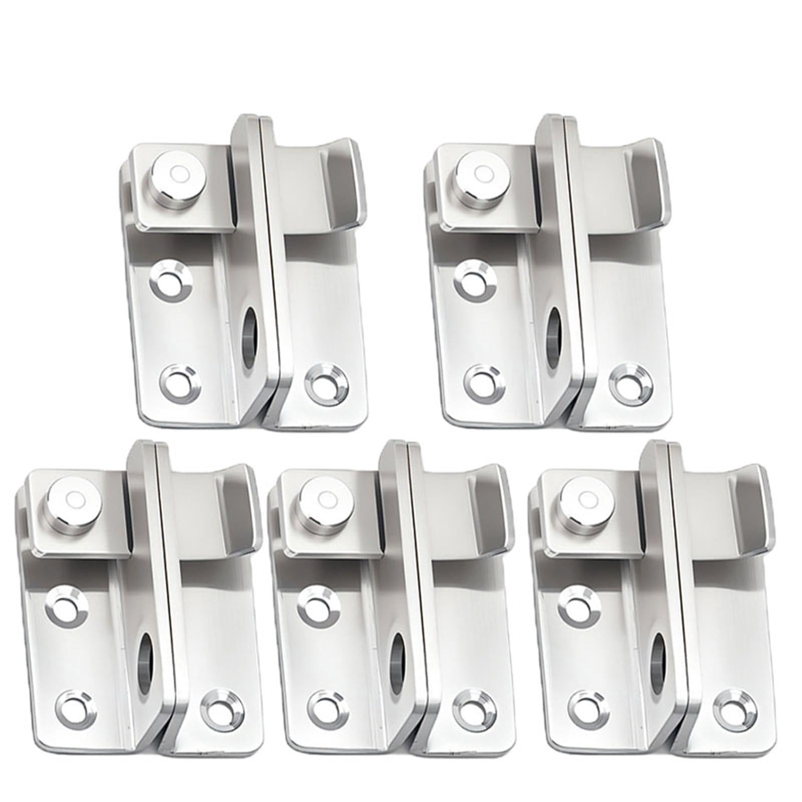Loquet De Porte 1-10PCS Heavy Duty Stainless Steel Locking Bolt For Cabinet Wardrobe(Silver-M-5PCS)