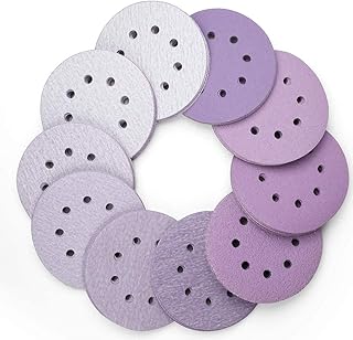 LotFancy Sanding Discs 5 Inch 8 Hole, 100PCS 40 60 80 120 180 220 240 320 400 800 Grit Assorted Professional Sandpaper, Hook and Loop Random Orbital Sander Round Sand Paper