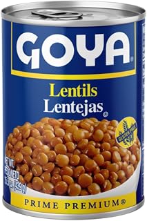 Goya Canned Lentils 15.5 oz 2-Pack - Flavorful Fat-Free Gluten-Free for Soups Stews Salads Rice